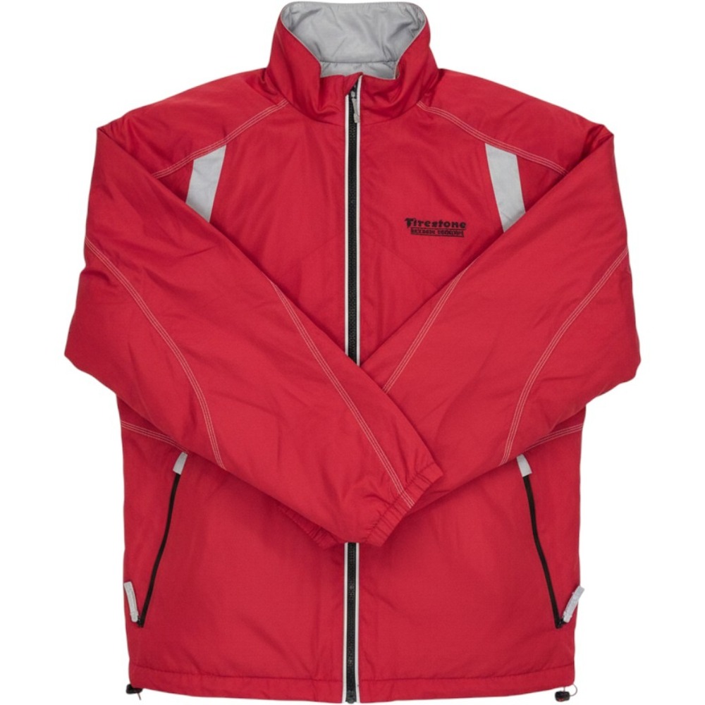 North End Mens Red Firestone Windbreaker Jacket Full Zip Mesh Lined Large
